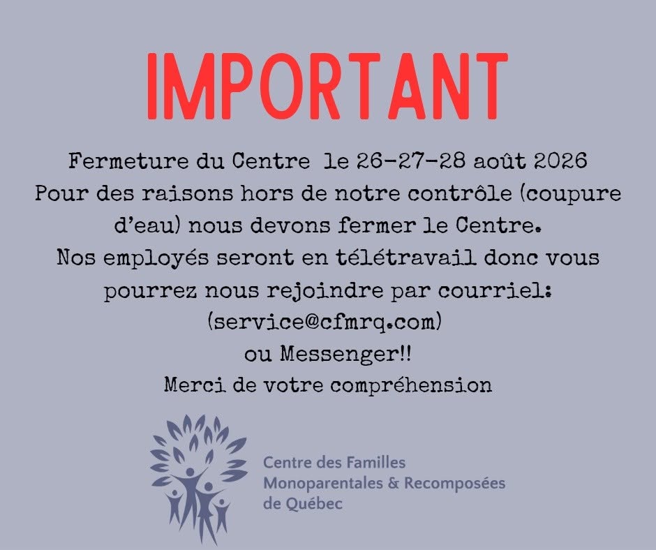 Fermeture 26-27-28 Août 2026